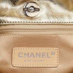 Pre Owned Chanel Ombre Gold Perforated Leather Hollywood CC Hobo