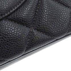 Pre Owned Chanel Black Caviar Leather Medallion Tote Bag
