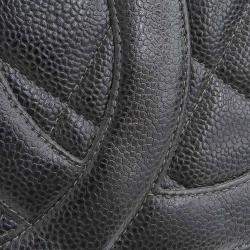Pre Owned Chanel Black Caviar Leather Medallion Tote Bag