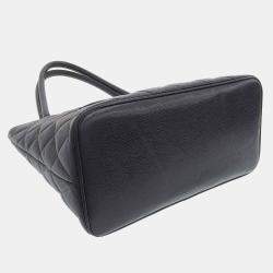 Pre Owned Chanel Black Caviar Leather Medallion Tote Bag