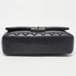 Pre Owned Chanel Black Quilted Leather Medium Classic Double Flap Bag