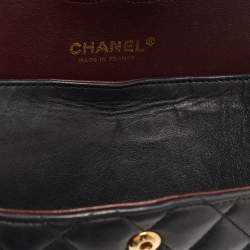 Pre Owned Chanel Black Quilted Leather Medium Classic Double Flap Bag