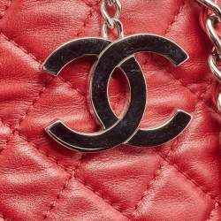 Pre Owned Chanel Red Quilted Leather In-The-Business North South Tote