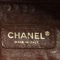 Pre Owned Chanel Brown Perforated Quilted Leather CC Chain Satchel