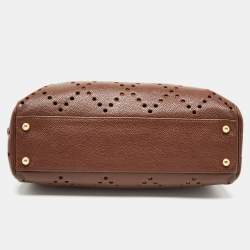 Pre Owned Chanel Brown Perforated Quilted Leather CC Chain Satchel