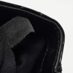 Pre Owned Chanel Black Quilted Patent Leather Double Compartment Flap Bag