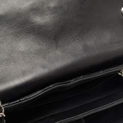 Pre Owned Chanel Black Quilted Patent Leather Double Compartment Flap Bag