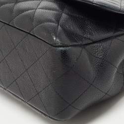 Chanel Black Quilted Caviar Leather Jumbo Classic Single Flap Bag