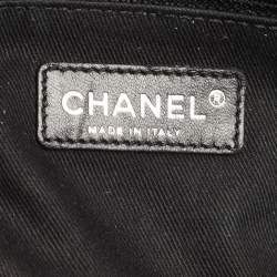 Pre Owned Chanel Black/Red Optic Print Cube Quilted Satin and Leather Medium CC Flap Bag