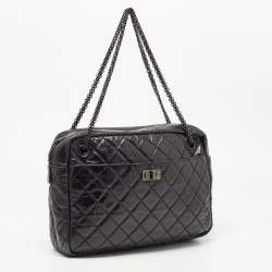 Pre Owned Chanel Black Quilted Calfskin Large Reissue Camera Bag