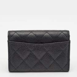 Chanel Black Caviar Leather Classic Flap Card Case