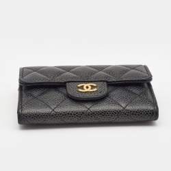 Chanel Black Caviar Leather Classic Flap Card Case