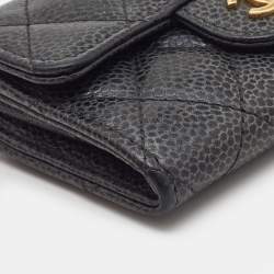 Chanel Black Caviar Leather Classic Flap Card Case