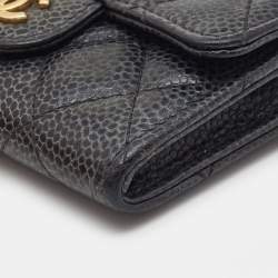 Chanel Black Caviar Leather Classic Flap Card Case