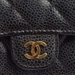 Chanel Black Caviar Leather Classic Flap Card Case