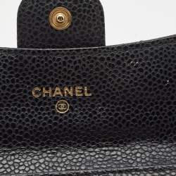 Chanel Black Caviar Leather Classic Flap Card Case