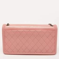 Pre Owned Chanel Pink Plexiglass and Leather Boy Brick Flap Bag