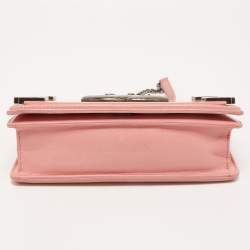 Pre Owned Chanel Pink Plexiglass and Leather Boy Brick Flap Bag