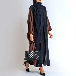 Pre Owned Chanel Black Quilted Patent Leather Double Chain Bag