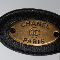 Pre Owned Chanel Black Quilted Patent Leather Double Chain Bag