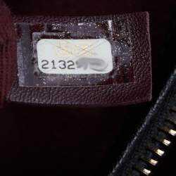 Pre Owned Chanel Black Quilted Patent Leather Double Chain Bag