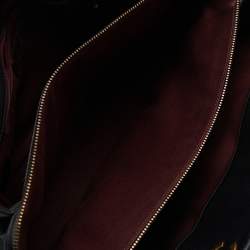 Pre Owned Chanel Black Quilted Patent Leather Double Chain Bag