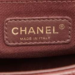 Pre Owned Chanel Burgundy Chevron Leather and Suede Jumbo Surpique Flap Bag