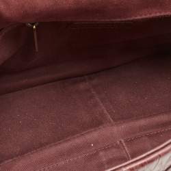 Pre Owned Chanel Burgundy Chevron Leather and Suede Jumbo Surpique Flap Bag