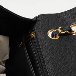 Pre Owned Chanel Black Quilted Caviar Leather Maxi Classic Single Flap Bag