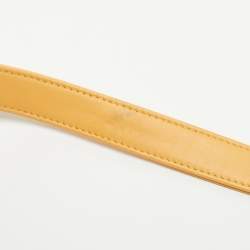 Pre Owned Chanel Yellow Chevron Leather Small Boy Flap Bag