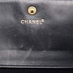 Pre Owned Chanel Black Chocolate Bar Leather Wallet