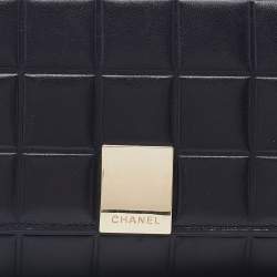 Pre Owned Chanel Black Chocolate Bar Leather Wallet