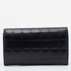 Pre Owned Chanel Black Chocolate Bar Leather Wallet