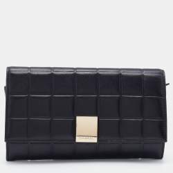 Pre Owned Chanel Black Chocolate Bar Leather Wallet