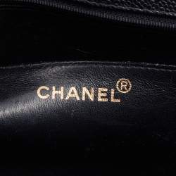 Pre Owned Chanel Black Quilted Caviar Leather Vintage Flap Shoulder Bag