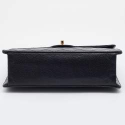 Pre Owned Chanel Black Quilted Caviar Leather Vintage Flap Shoulder Bag