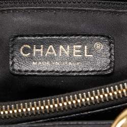 Pre Owned Chanel Black Quilted Caviar Leather GST Shopper Tote