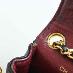 Pre Owned Chanel black lambskin leather cc mini belt bag