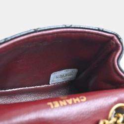 Pre Owned Chanel black lambskin leather cc mini belt bag