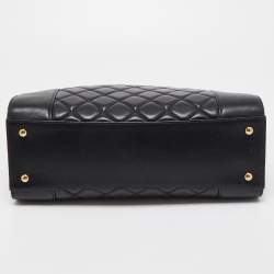 Pre Owned Chanel Black Quilted Leather CC Chain Tote