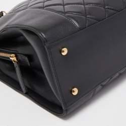 Pre Owned Chanel Black Quilted Leather CC Chain Tote