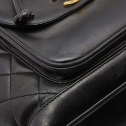 Pre Owned Chanel Black Quilted Lambskin Leather Duma Backpack