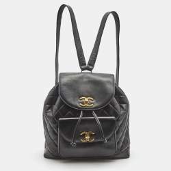 CHANEL Caviar Quilted Business Affinity Backpack Black 206040