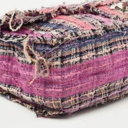 Pre Owned Chanel Multicolor Tweed Jumbo Double Flap Shoulder Bag 