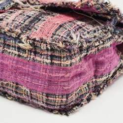 Pre Owned Chanel Multicolor Tweed Jumbo Double Flap Shoulder Bag 