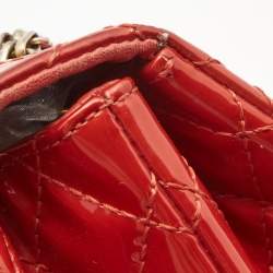 Pre Owned Chanel Red Patent Leather Reissue Double Compartment Flap Bag
