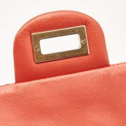 Pre Owned Chanel Red Patent Leather Reissue Double Compartment Flap Bag