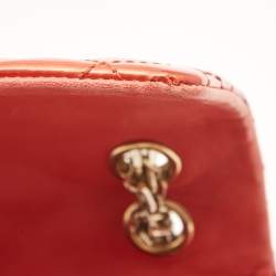 Pre Owned Chanel Red Patent Leather Reissue Double Compartment Flap Bag
