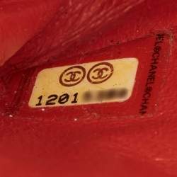 Pre Owned Chanel Red Patent Leather Reissue Double Compartment Flap Bag