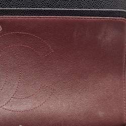 Pre Owned Chanel Black Quilted Caviar Leather Jumbo Classic Double Flap Bag